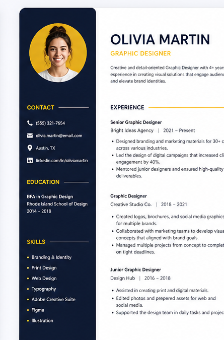 Creative resume template preview